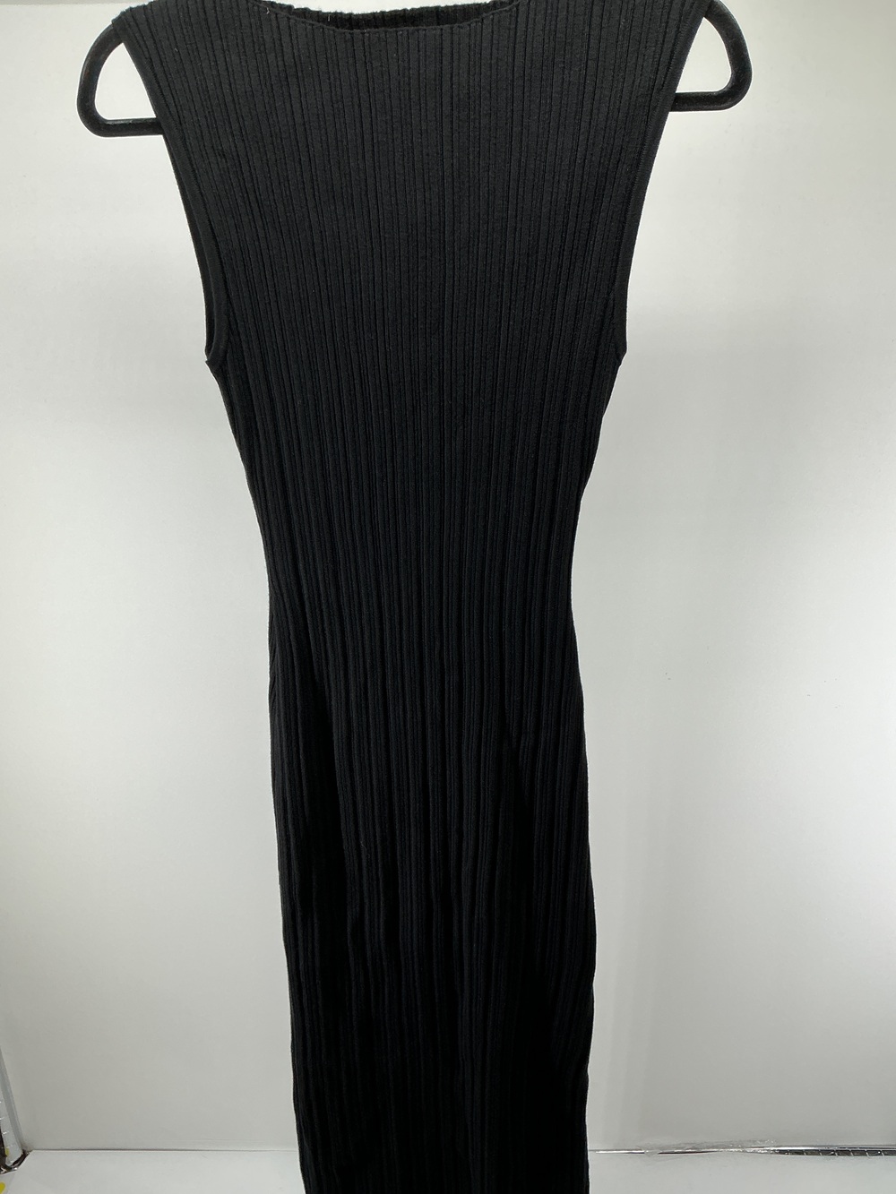 Cotton Cashmere Ribbed Sleeveless Midi Dress